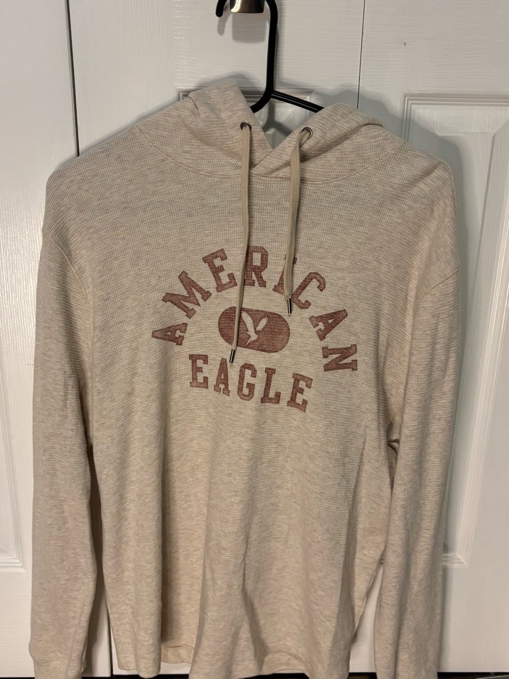 American Age Cream Hooded Pullover with Brown Logo